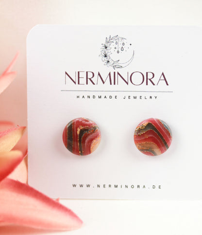 Elegante Polymer Clay Ohrringe – Kollektion Gilded Marble