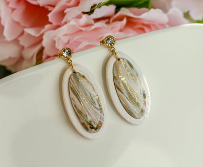 Ivory Mocha Glow – Ovale Ohrringe