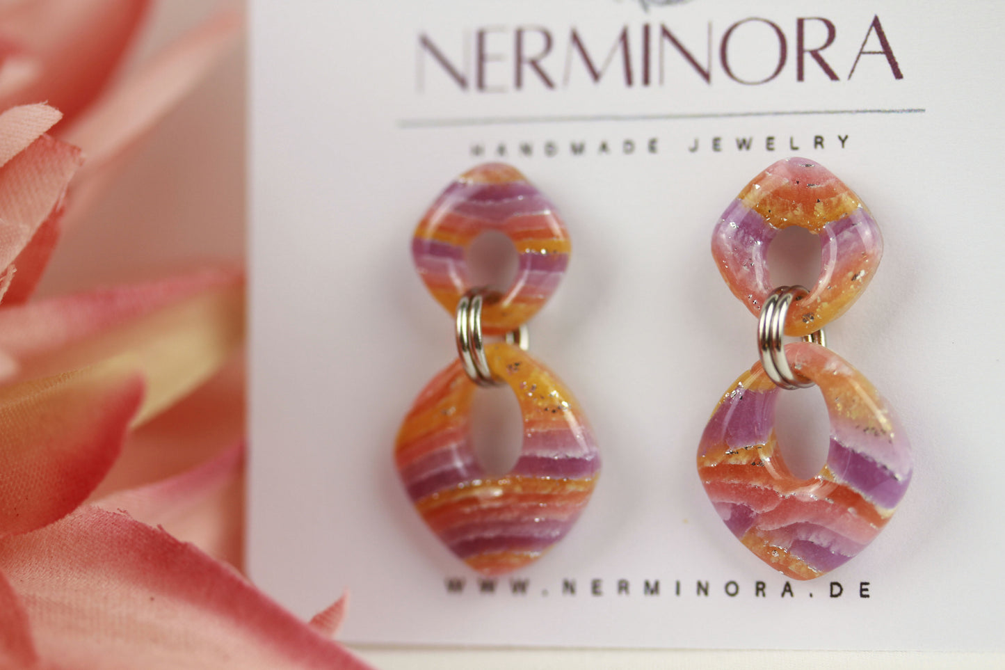 Sonnenaufgang Polymer Clay Ohrringe – Kollektion Mystic Sunset