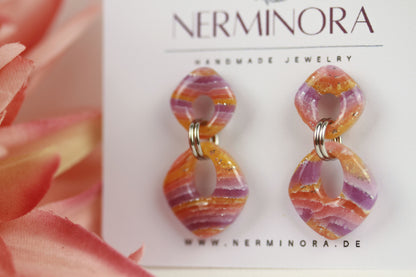 Sonnenaufgang Polymer Clay Ohrringe – Kollektion Mystic Sunset