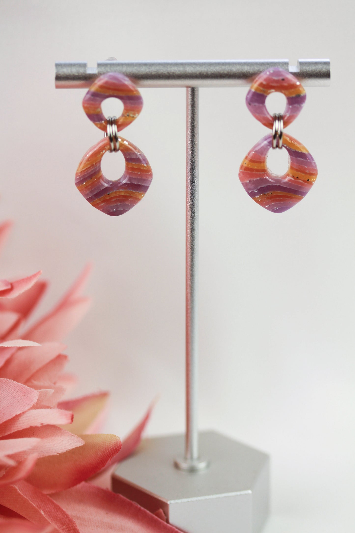 Sonnenaufgang Polymer Clay Ohrringe – Kollektion Mystic Sunset