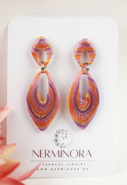 Sonnenaufgang Polymer Clay Ohrringe – Kollektion Mystic Sunset