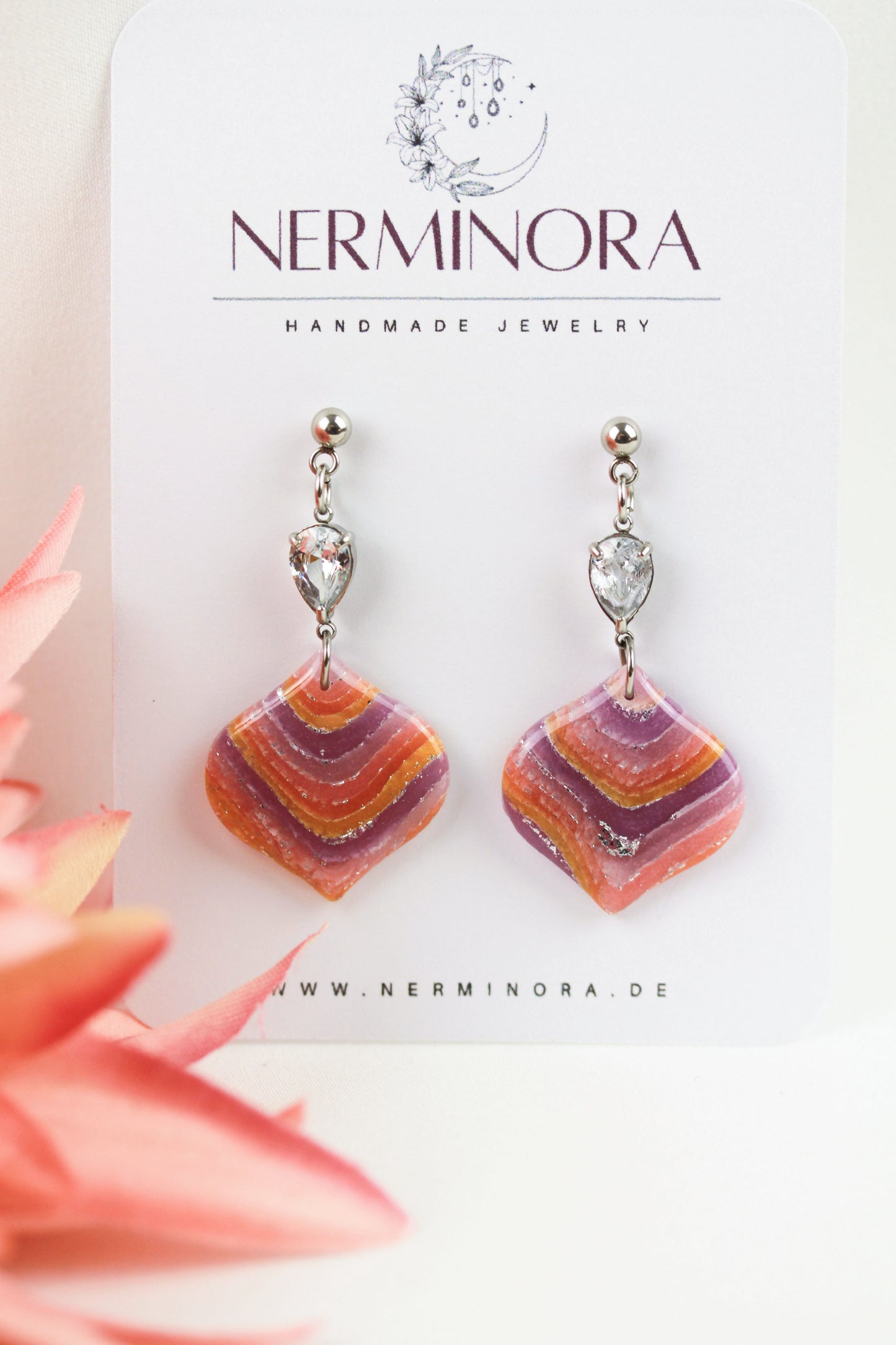 Sonnenaufgang Polymer Clay Ohrringe – Kollektion Mystic Sunset