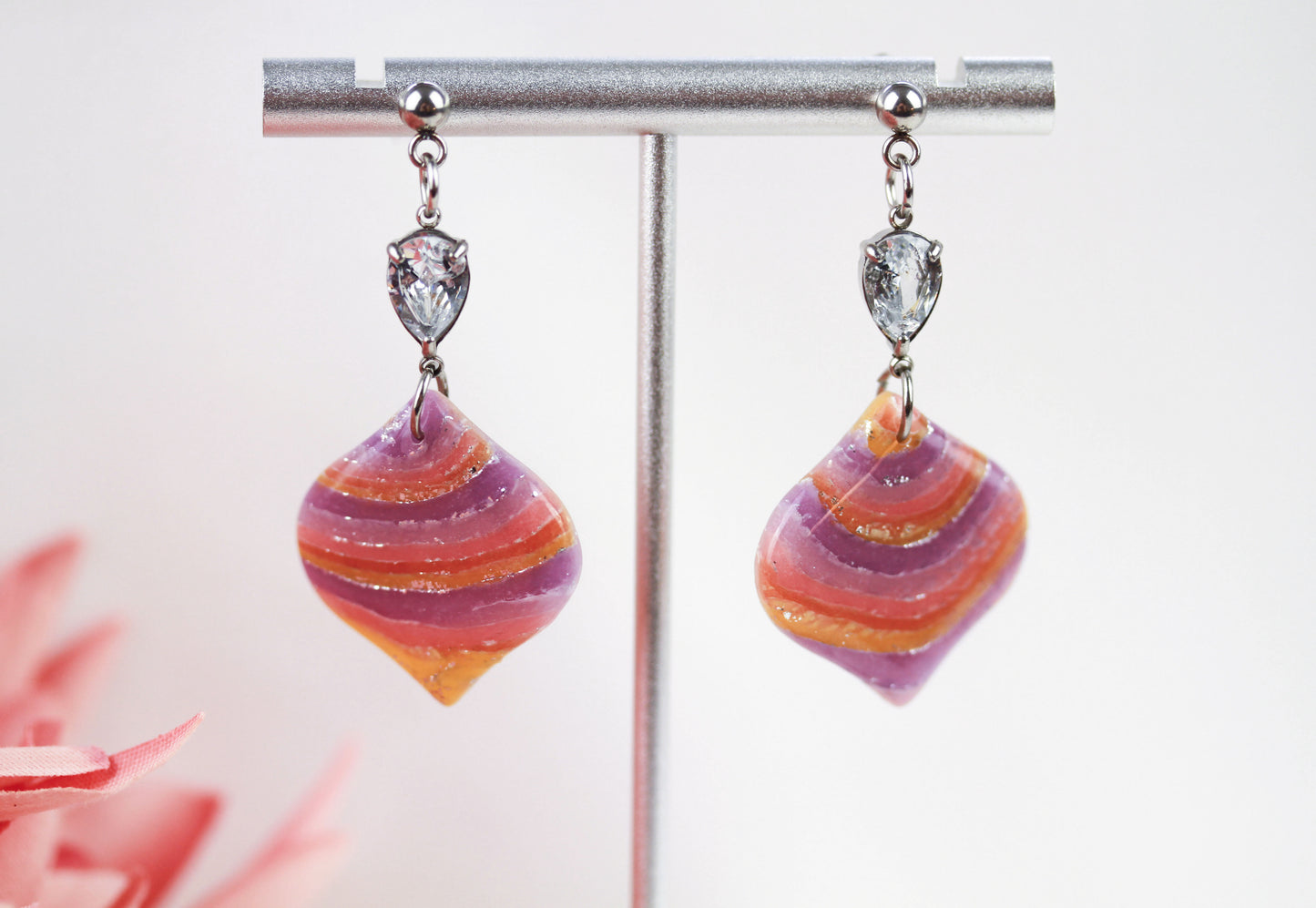 Sonnenaufgang Polymer Clay Ohrringe – Kollektion Mystic Sunset