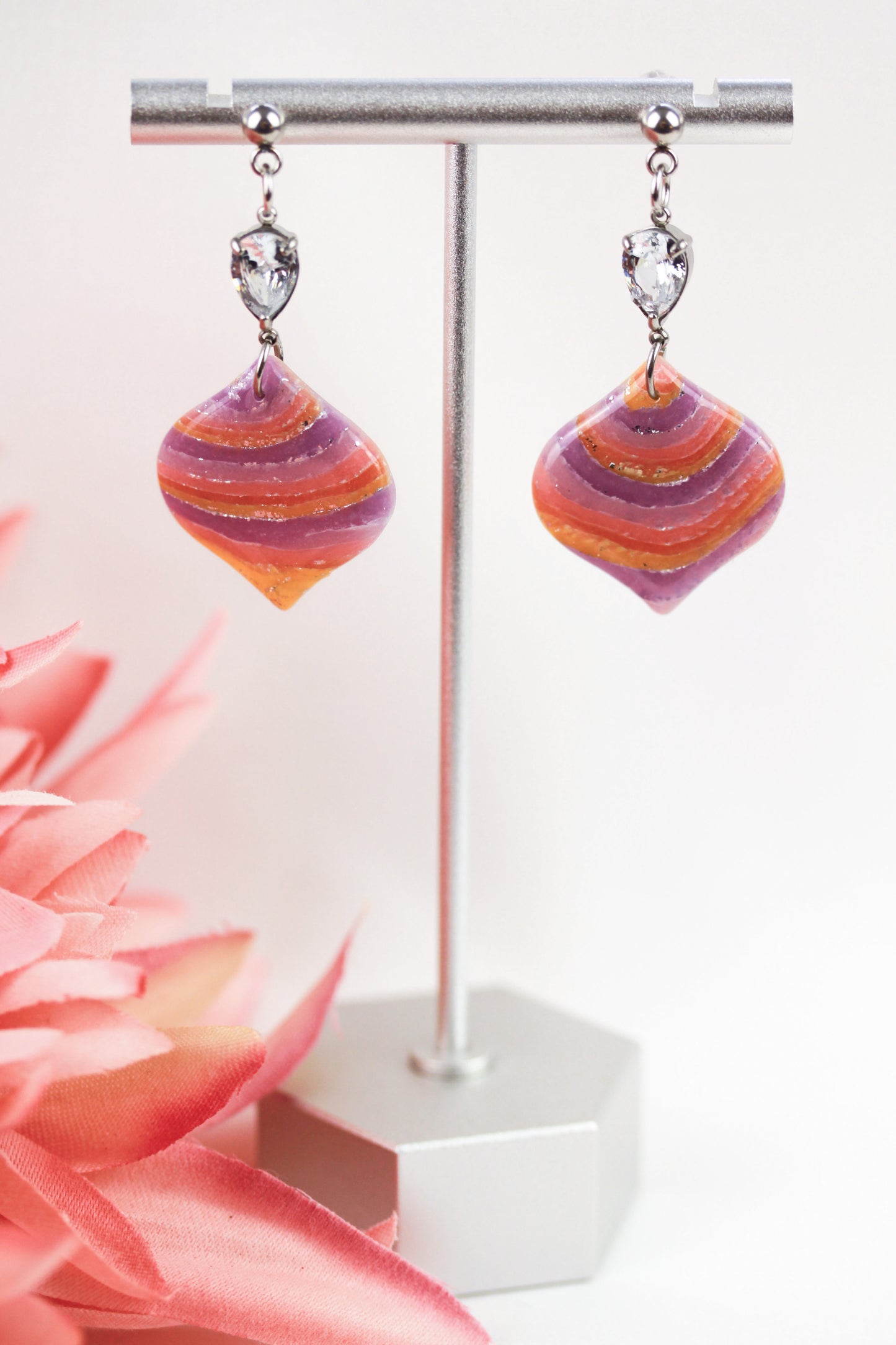 Sonnenaufgang Polymer Clay Ohrringe – Kollektion Mystic Sunset