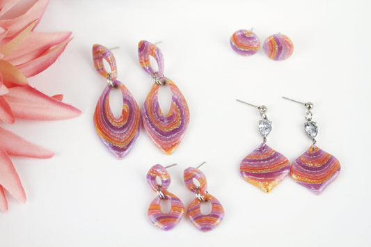 Sonnenaufgang Polymer Clay Ohrringe – Kollektion Mystic Sunset