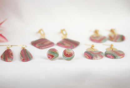 Elegante Polymer Clay Ohrringe – Kollektion Gilded Marble