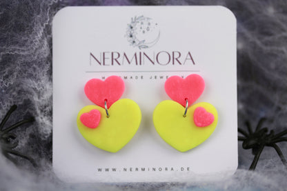 Glow Herz Ohrringe – Leuchtende Herz-Statement Ohrringe | Halloween Edition