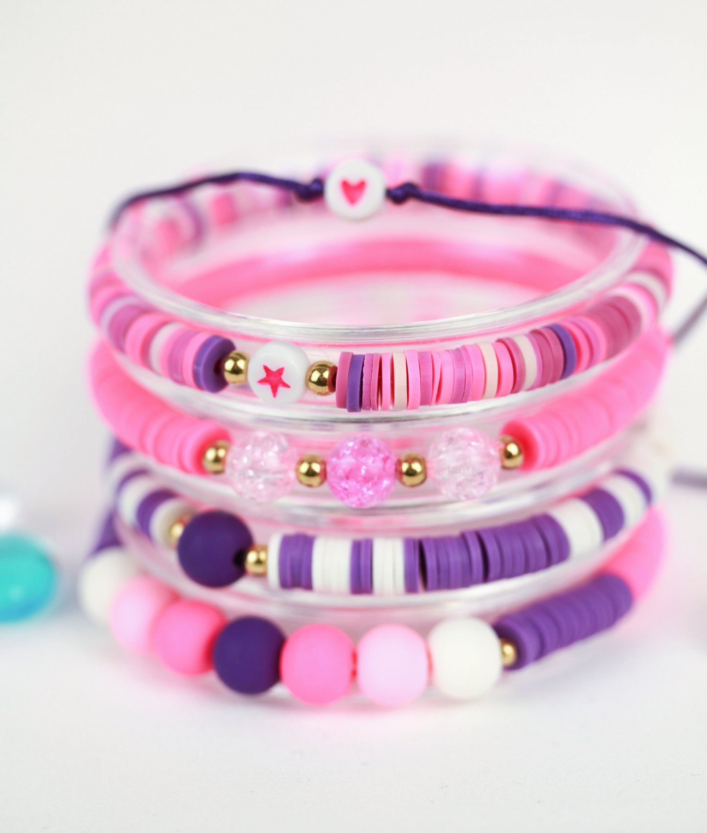 Lila-Pink Katsuki Armbandset – 5-teiliges Mix & Match Set