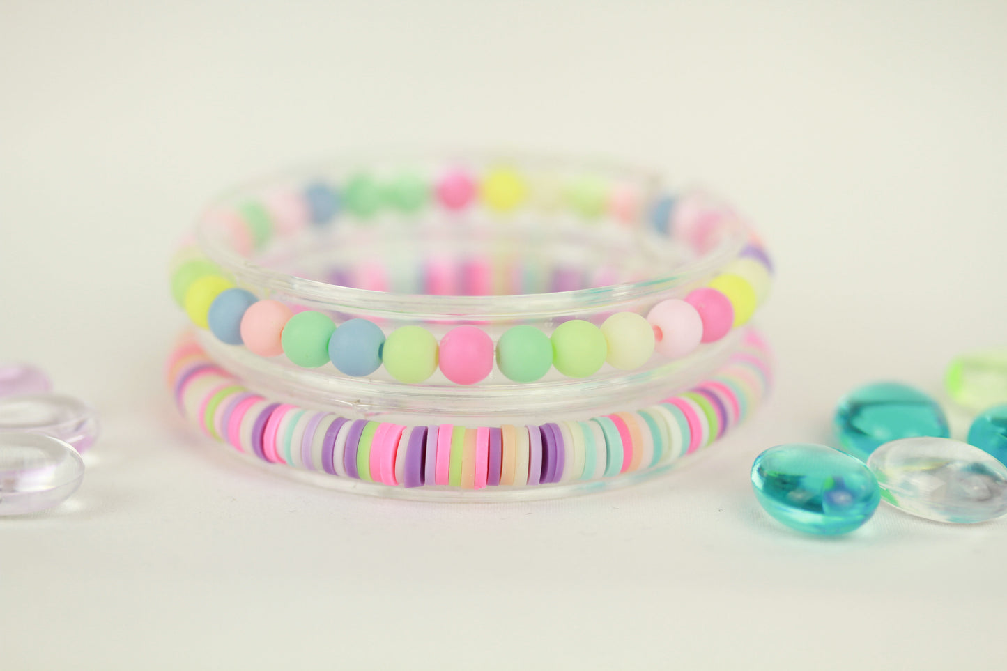 Pastell Katsuki Armbandset – 2-teilig | Handgefertigte Polymer Clay Armbänder