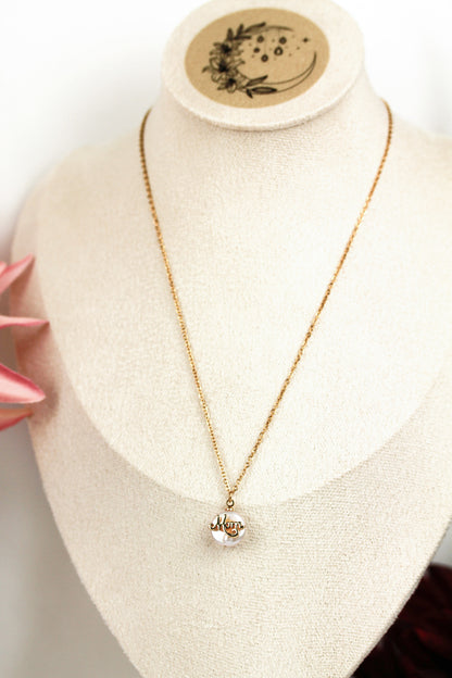 Layering-Schmuckset „Mom“ – Rosenquarz Halskettenset mit Anhänger