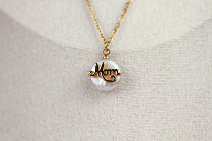 Layering-Schmuckset „Mom“ – Rosenquarz Halskettenset mit Anhänger