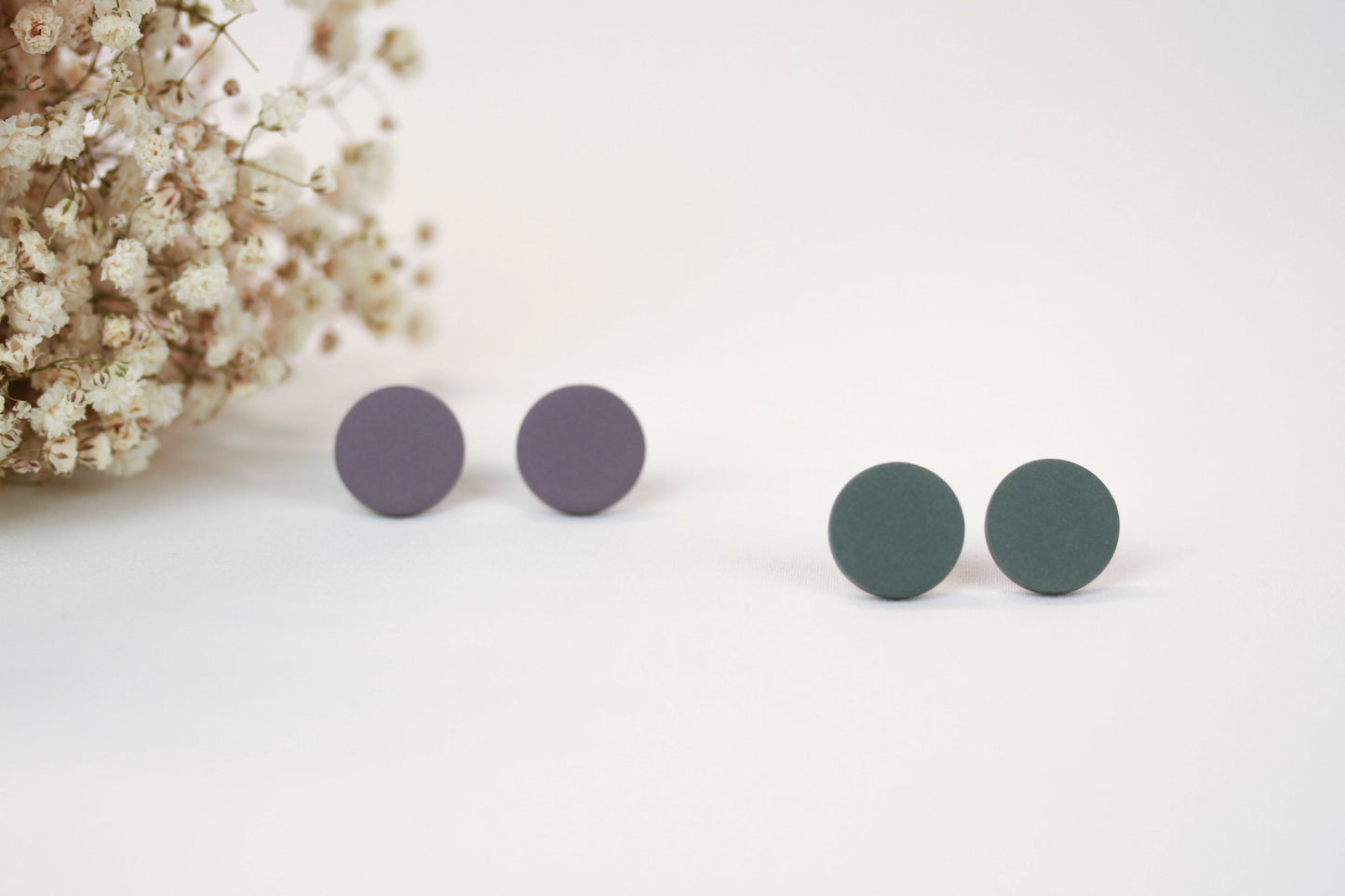 Grün-Lila Polymer Clay Ohrstecker – Statement Ohrringe | Kollektion Dewlight