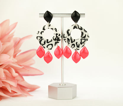 Leo Point Neon – Handgefertigte Statement Polymer Clay Ohrringe