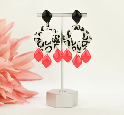 Leo Point Neon – Handgefertigte Statement Polymer Clay Ohrringe