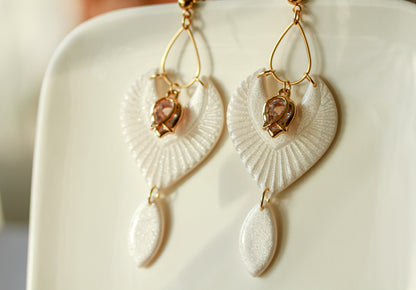 Mother-of-Pearl Leaf Drops - Ohrringe
