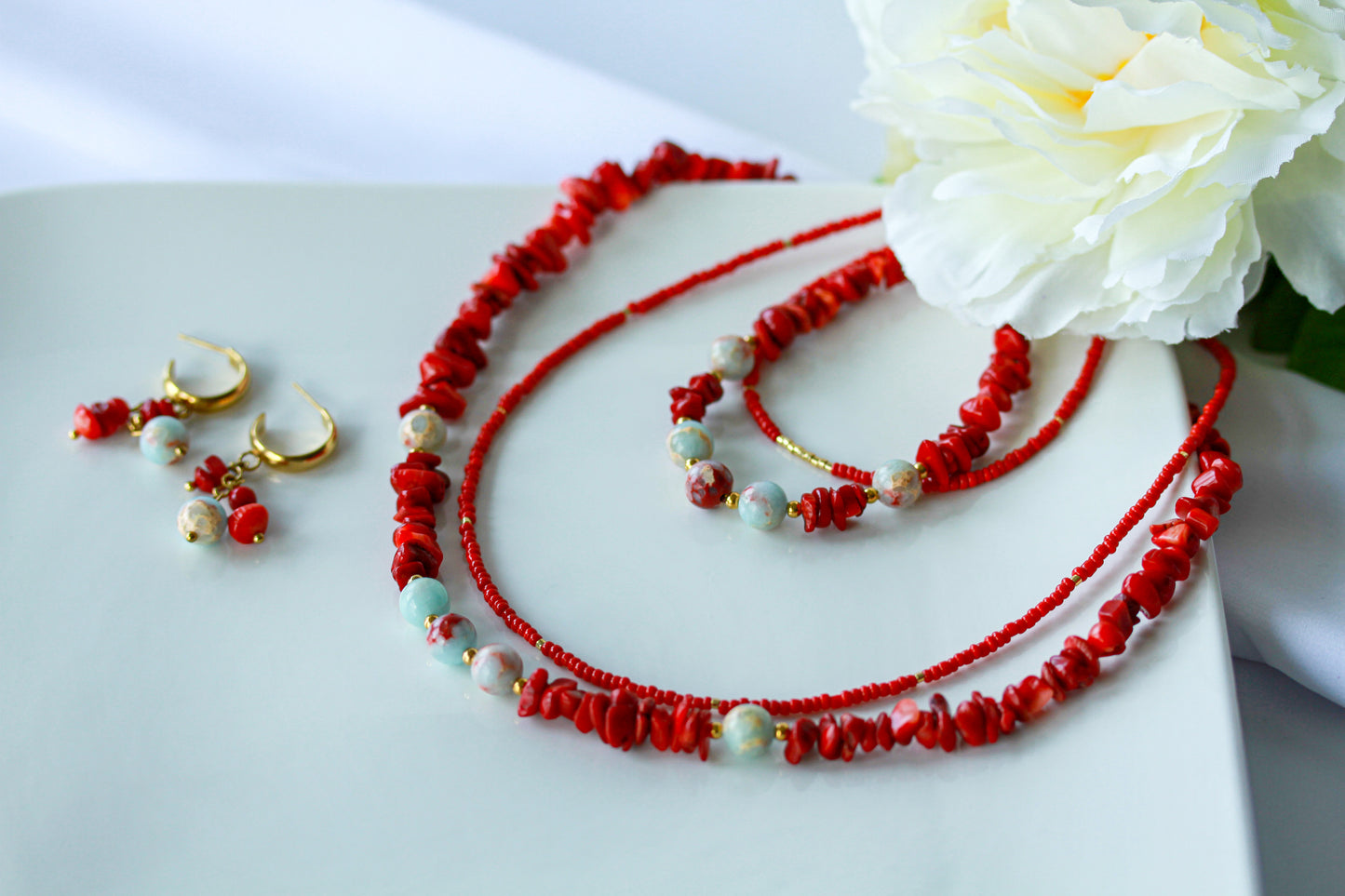 Coral Bloom Layering – Schmuckset