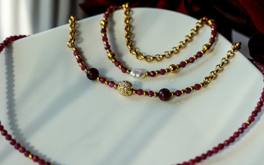 Moon Veil Garnet – Schmuckset