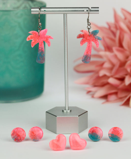 Neon Palmen Sommer Ohrringe