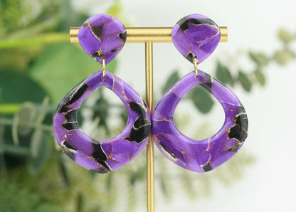 Lilac Noir Marble - Ohrringe