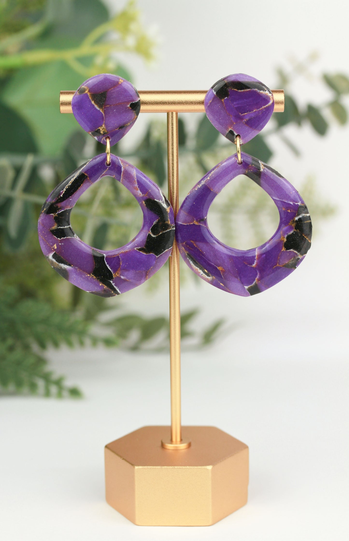 Lilac Noir Marble - Ohrringe