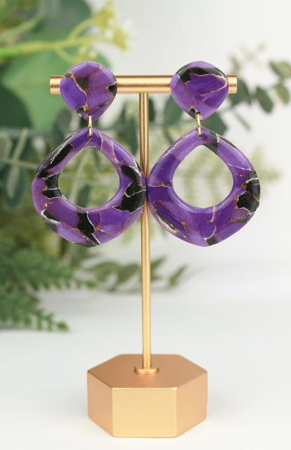 Lilac Noir Marble - Ohrringe