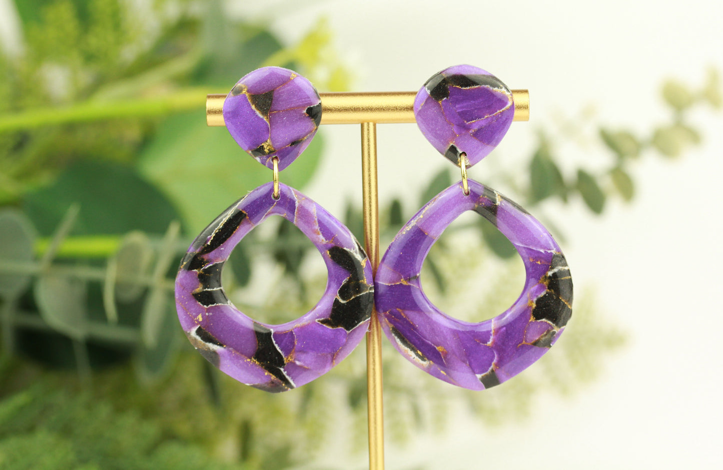 Lilac Noir Marble - Ohrringe