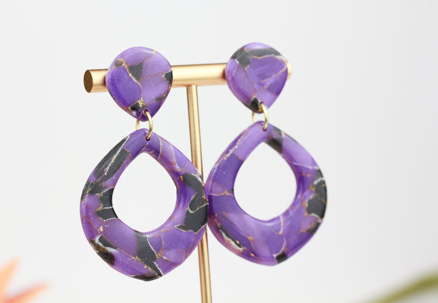 Lilac Noir Marble - Ohrringe