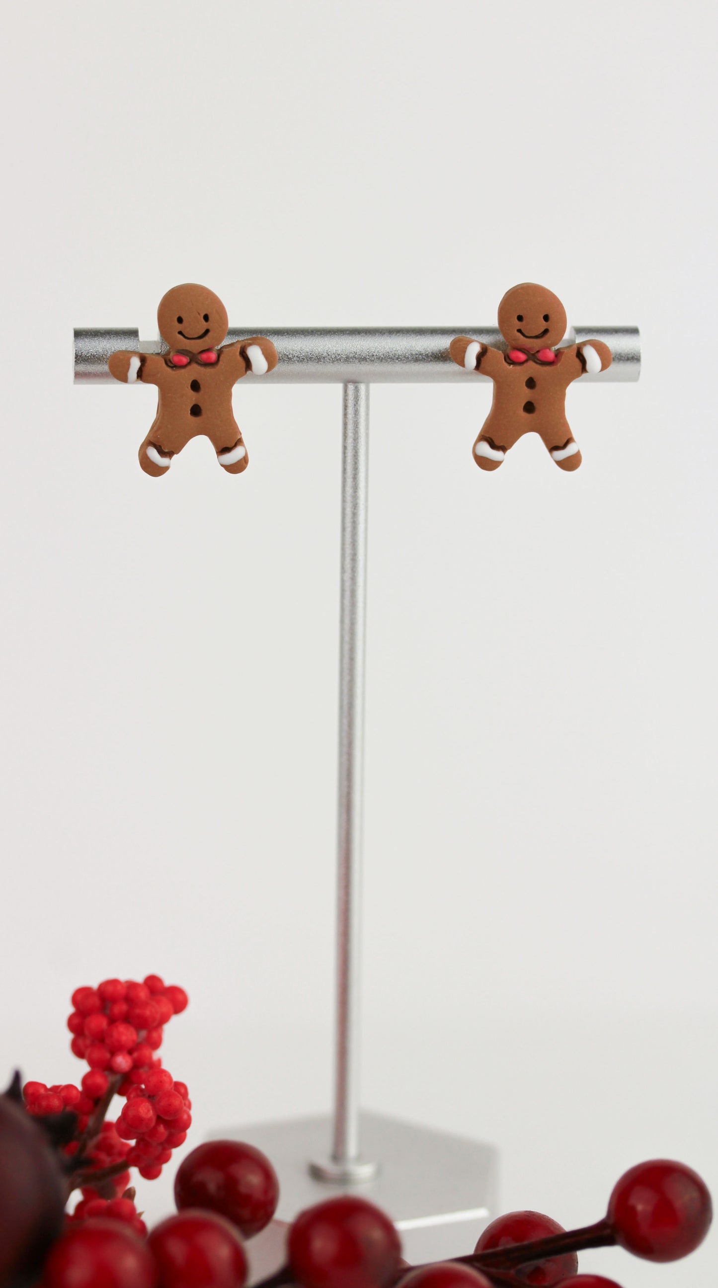 Lebkuchenmann Polymer Clay Ohrstecker – Handgefertigte Weihnachts Ohrringe