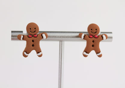 Lebkuchenmann Polymer Clay Ohrstecker – Handgefertigte Weihnachts Ohrringe