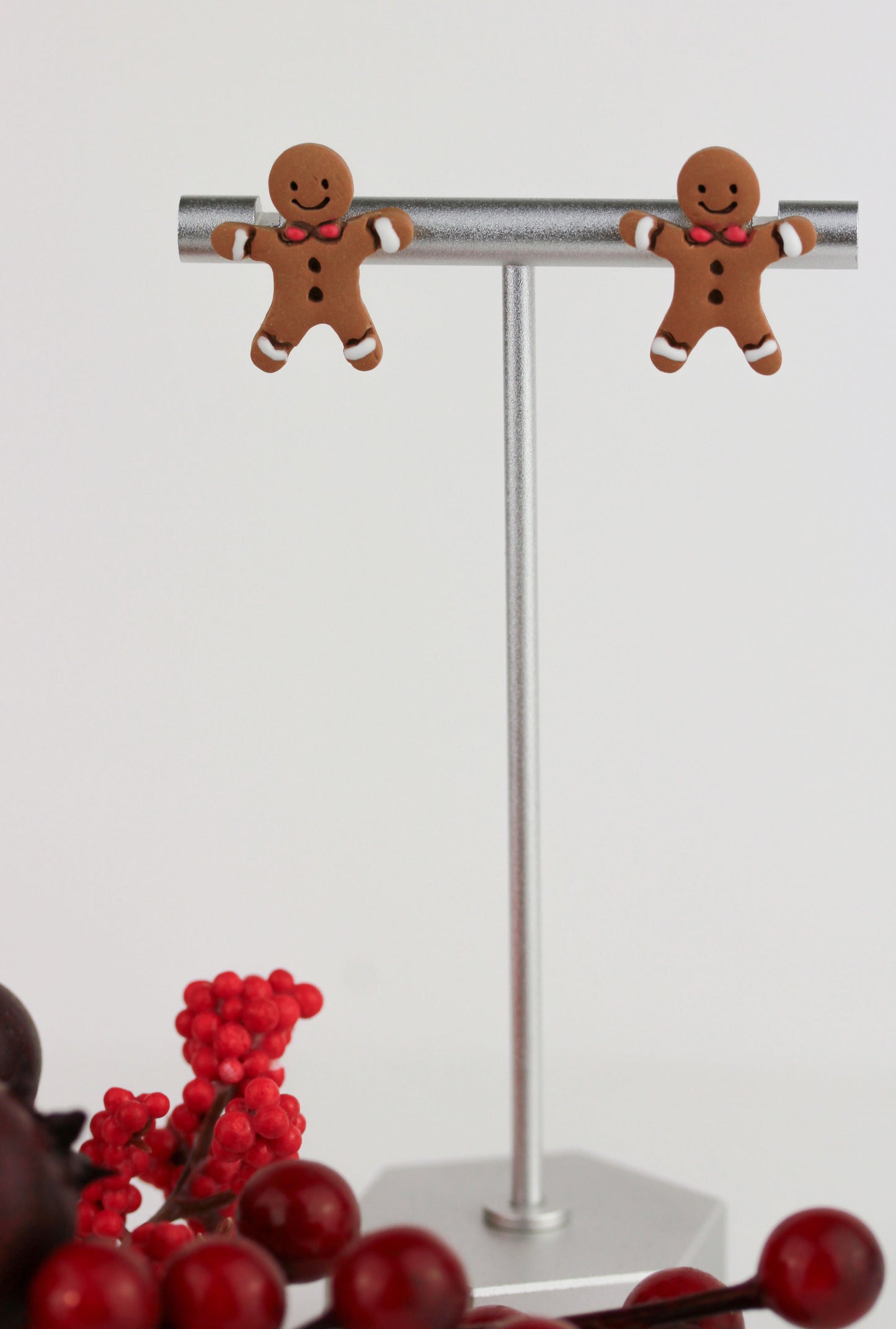 Lebkuchenmann Polymer Clay Ohrstecker – Handgefertigte Weihnachts Ohrringe