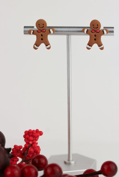 Lebkuchenmann Polymer Clay Ohrstecker – Handgefertigte Weihnachts Ohrringe