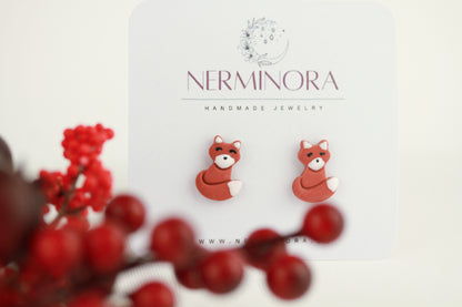 Fuchs Ohrstecker – Handgefertigte Polymer Clay Tierohrringe