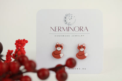Fuchs Ohrstecker – Handgefertigte Polymer Clay Tierohrringe