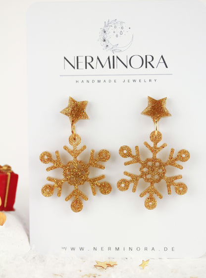 Weihnachtliche Harz Ohrringe – Handgefertigte Statement Ohrringe