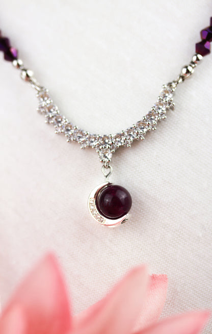 Amethyst & Süßwasserperlen Layering Schmuckset – Handgefertigt