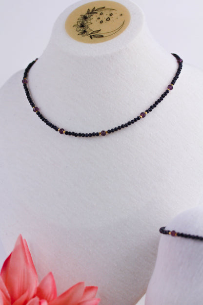 Blauer Sternenstein – Choker & Armband Set mit Goldakzenten