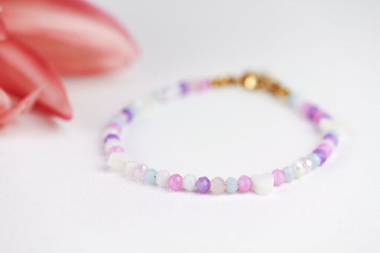 Pastellfarbenes Perlenarmband – Zartes handgemachtes Einzelstück