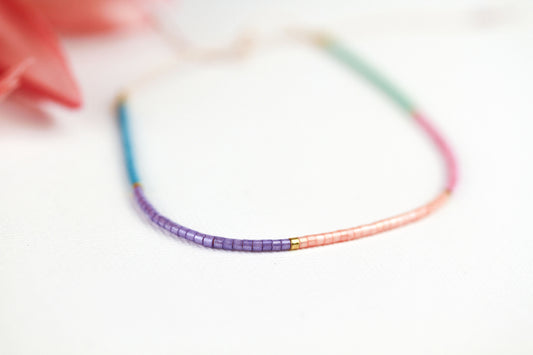 Buntes Miyuki Perlenarmband – Handgefertigter filigraner Schmuck