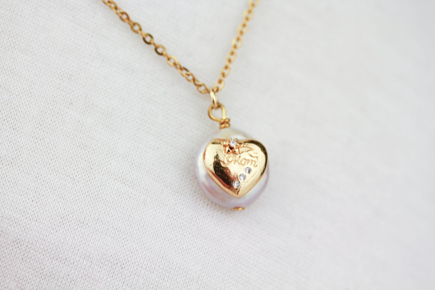 Rosenquarz „Mom“ Layering Halskettenset – Handgefertigt