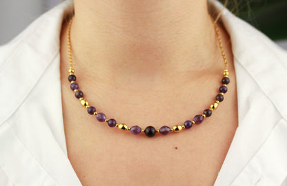 Amethyst Perlenkette – Naturstein für Ruhe, Klarheit & Inspiration