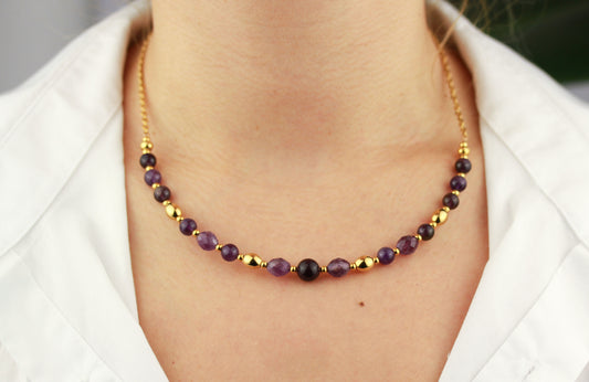 Amethyst Perlenkette – Naturstein für Ruhe, Klarheit & Inspiration