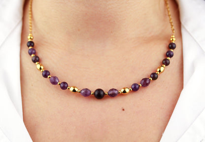 Amethyst Perlenkette – Naturstein für Ruhe, Klarheit & Inspiration