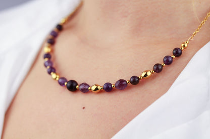Amethyst Perlenkette – Naturstein für Ruhe, Klarheit & Inspiration