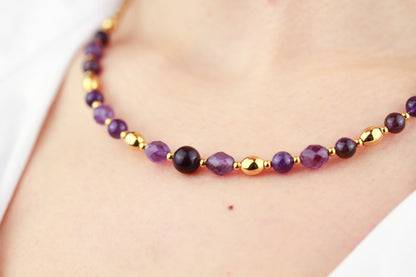 Amethyst Perlenkette – Naturstein für Ruhe, Klarheit & Inspiration