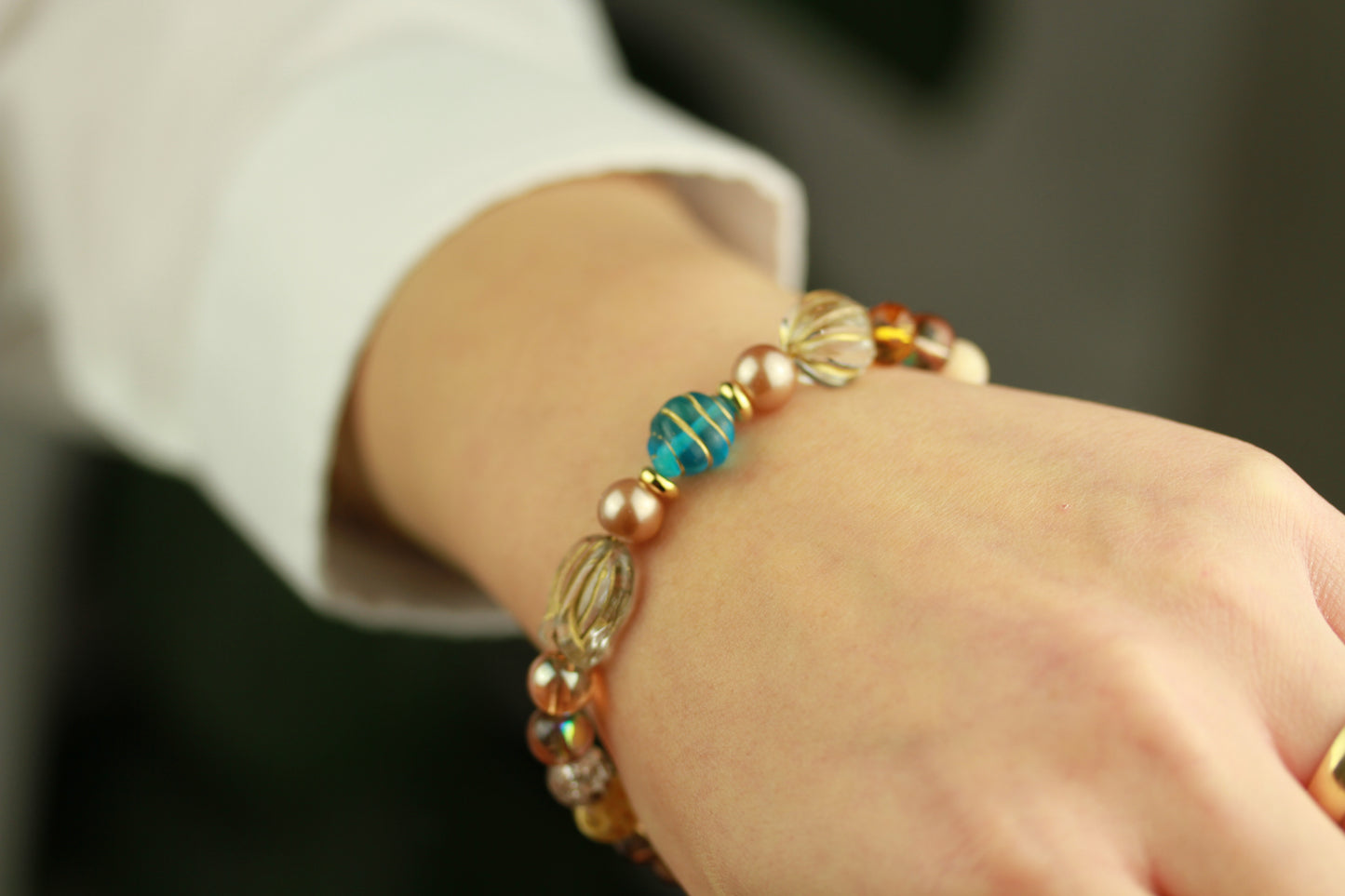 Golden Crystal – Funkelndes Kristallglas Armband | Handgefertigt