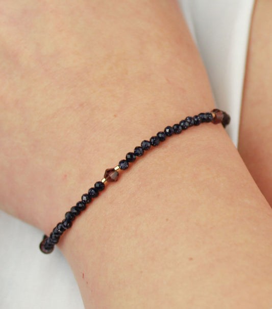 Blauer Sternenstein – Choker & Armband Set mit Goldakzenten