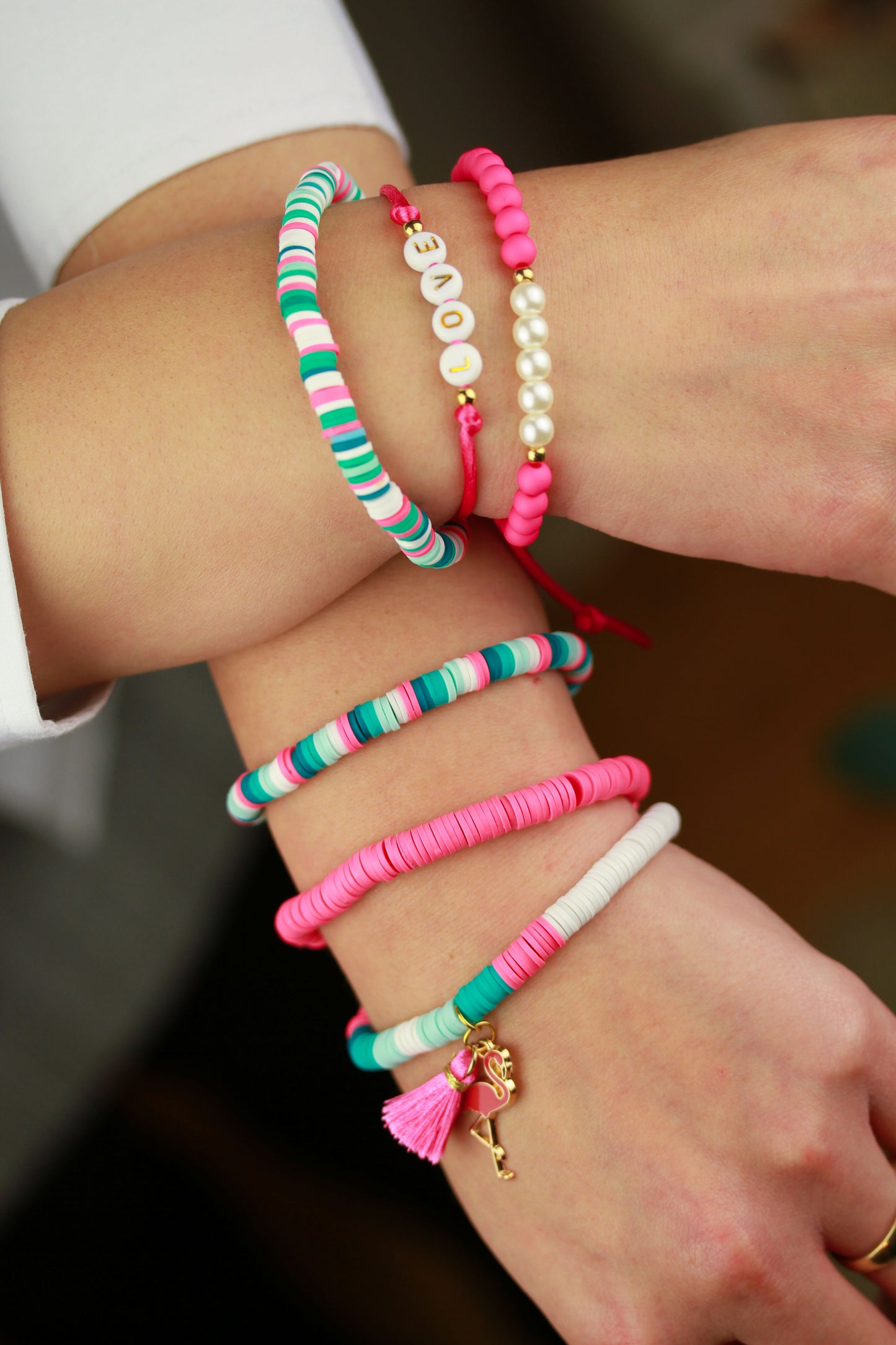 Flamingo Dream – 5-teiliges Sommer Katsuki Armbandset