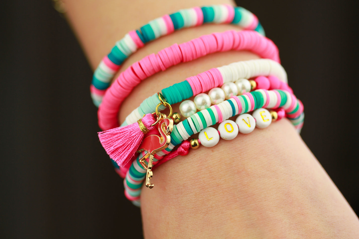 Flamingo Dream – 5-teiliges Sommer Katsuki Armbandset