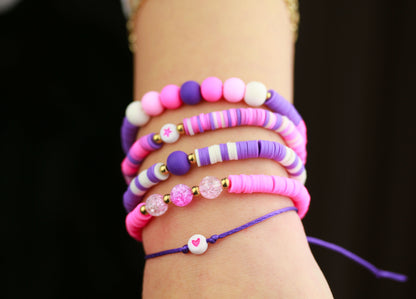 Lila-Pink Katsuki Armbandset – 5-teiliges Mix & Match Set